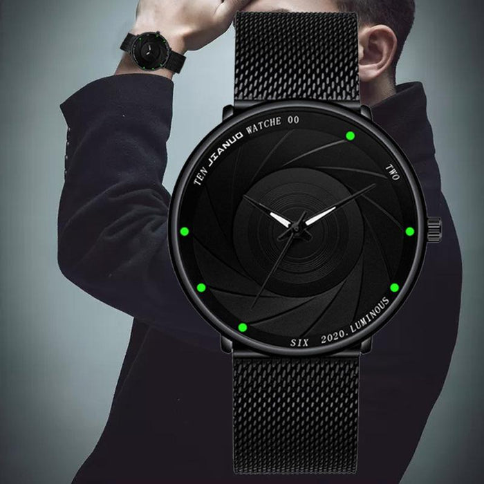 Mesh Strap Luminous Men's Business Quartz Watch Male Clock