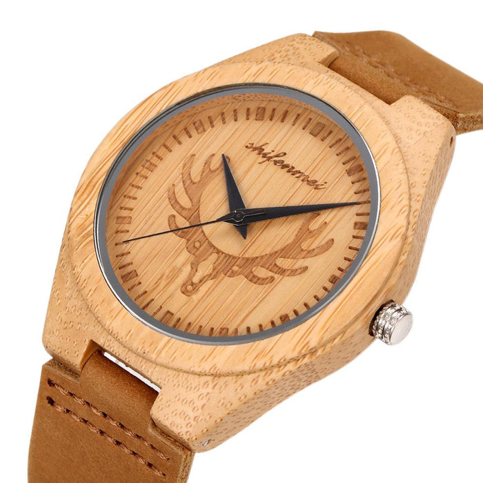 New Simple Fashionable Bamboo Wood Neutral Wood Quartz Watch