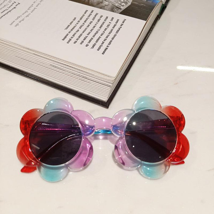 Fashionable Flower Transparent Jelly Color Children's Sunglasses