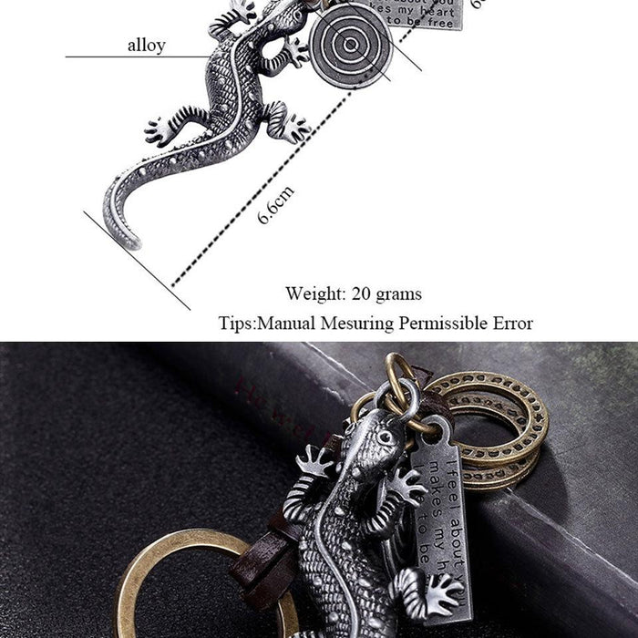 Vintage Keychains punk leather metal Keychains creative personality Keychains