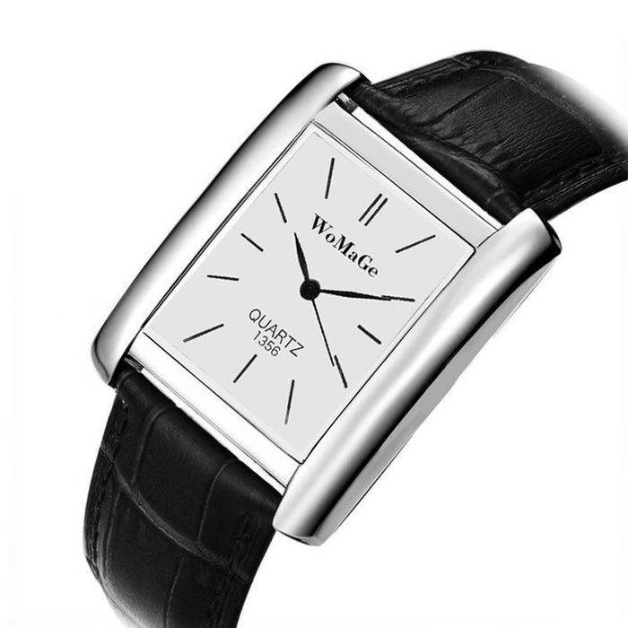Men Watches Rectangle Quartz Leather Watches Elegant Wristwatch