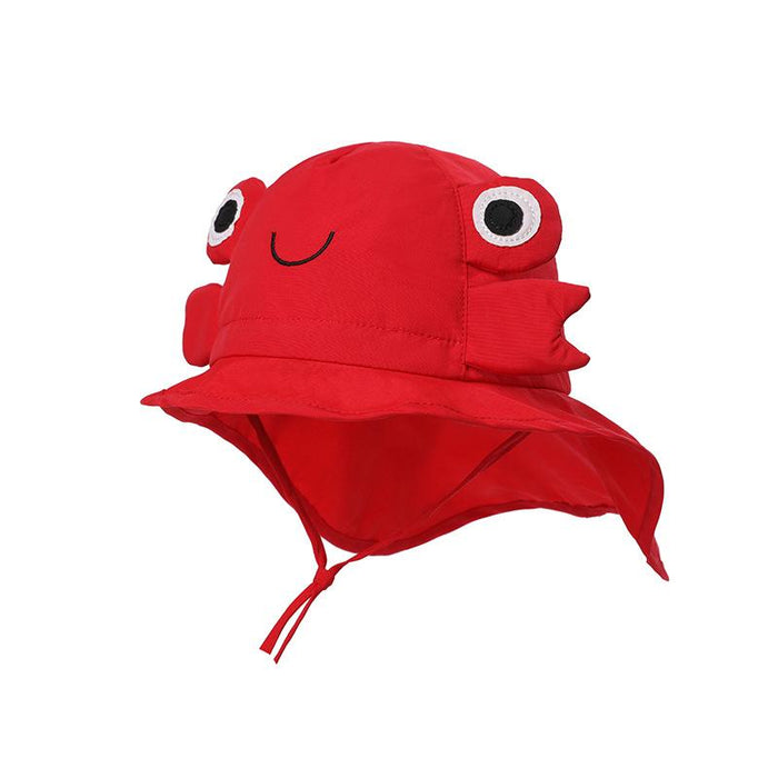 Cartoon Red Crab Outdoor Sunscreen Thin Children's Shawl Hat