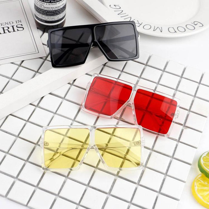 Children's large square glasses leopard Sunglasses
