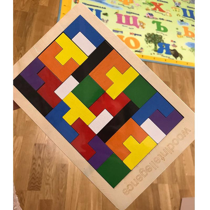 Colorful 3D Puzzle Wooden Tangram Math Toys