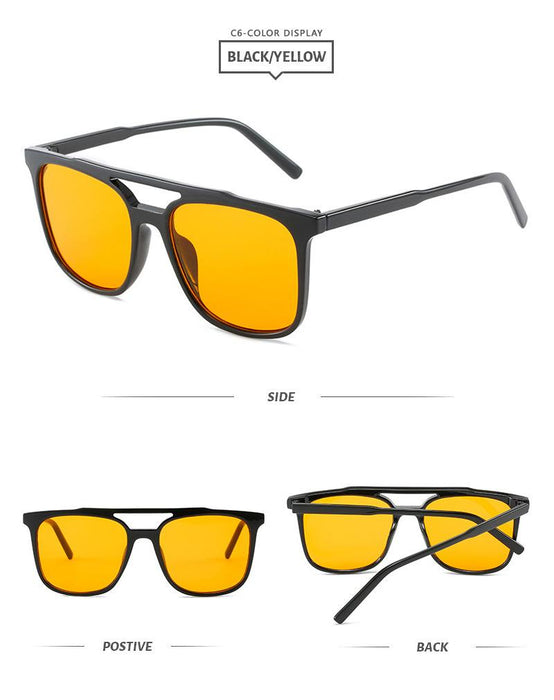 Square double beam Sunglasses Retro