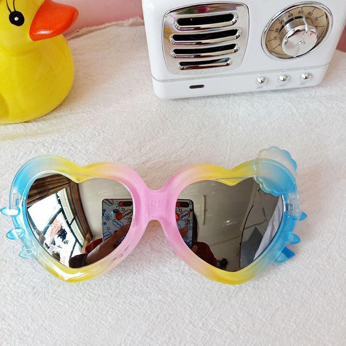 Children's Colorful Heart Shape Cartoon Cat Sunglasses