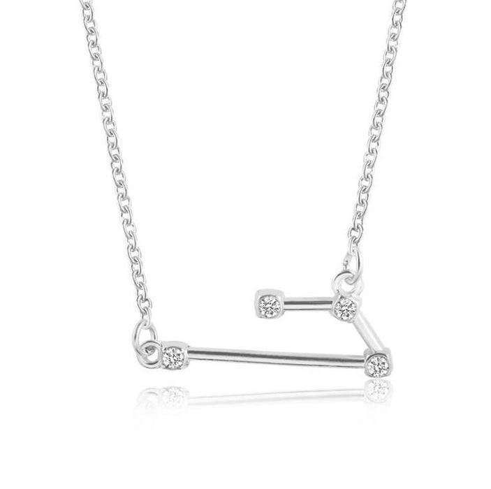 Twelve Constellations Diamond Inlaid Card Clavicle Chain