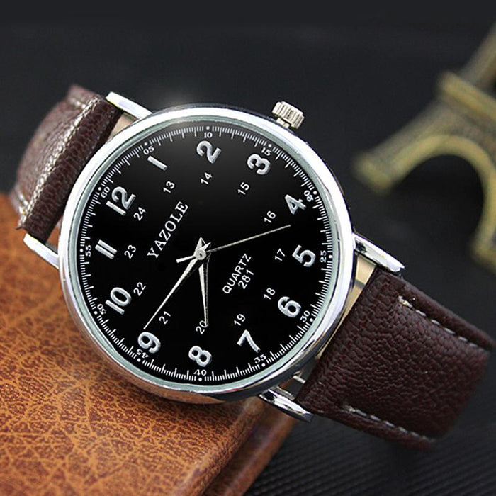 Yazole Watch Vintag Quartz Business Fashion Unique Leisure Leather Watch