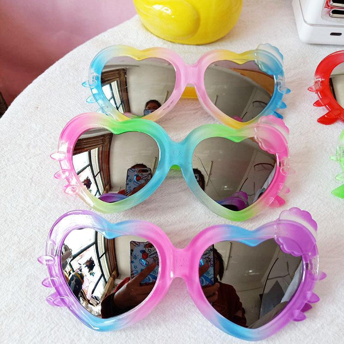 Children's Colorful Heart Shape Cartoon Cat Sunglasses