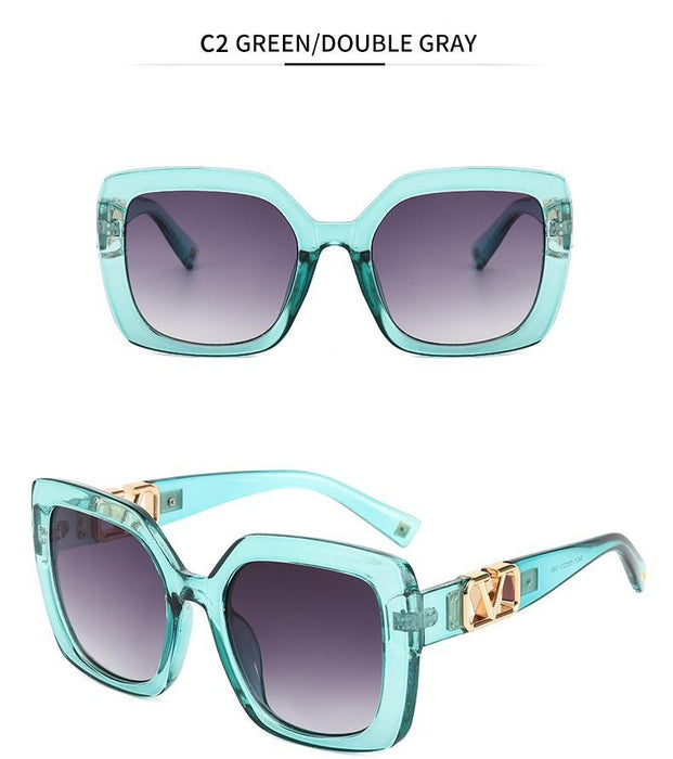 Box fashion sunglasses large frame sunglasses