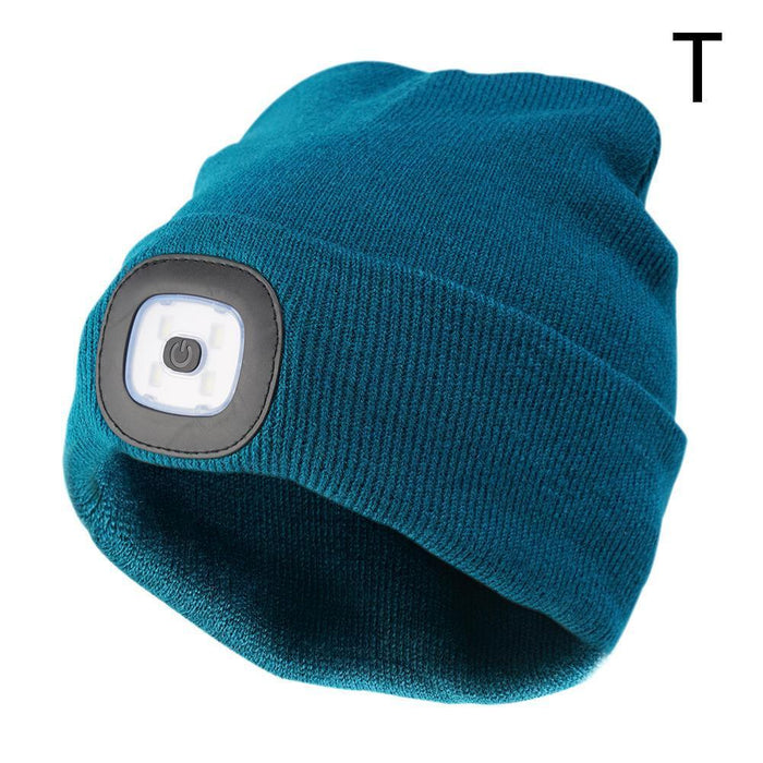 Rechargeable Usb Led Light Keep Warm Beanie