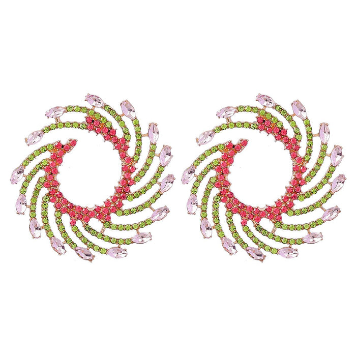 Women's Exaggerated Spiral Alloy Sunflower Earrings