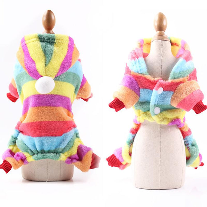 Soft Warm Pet Dog Jumpsuits Pajamas Fleece Pet Dog Clothes