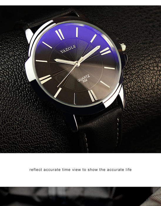Mens Watches Luxury Blue Glass Waterproof Wristwatch