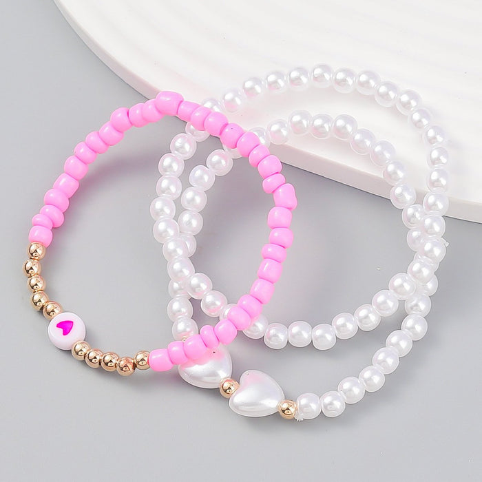 Three Pcs/Set Fashion Resin Beads Bracelet Set