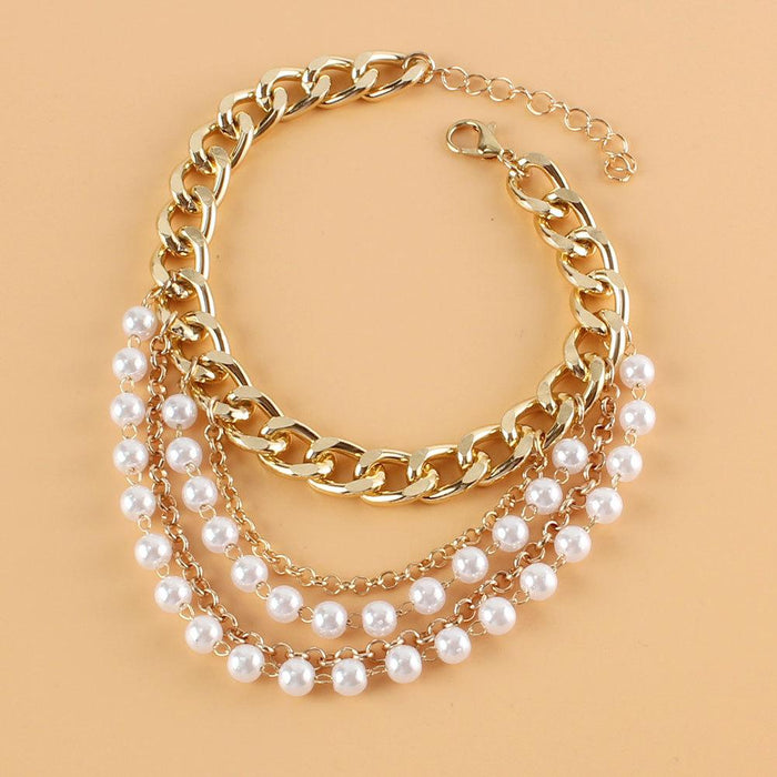 Fashion Pearl Multilayer Anklet Women's Foot Jewelry