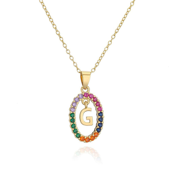 Ins Small Fresh 26 English Letter Zircon Pendant Necklace