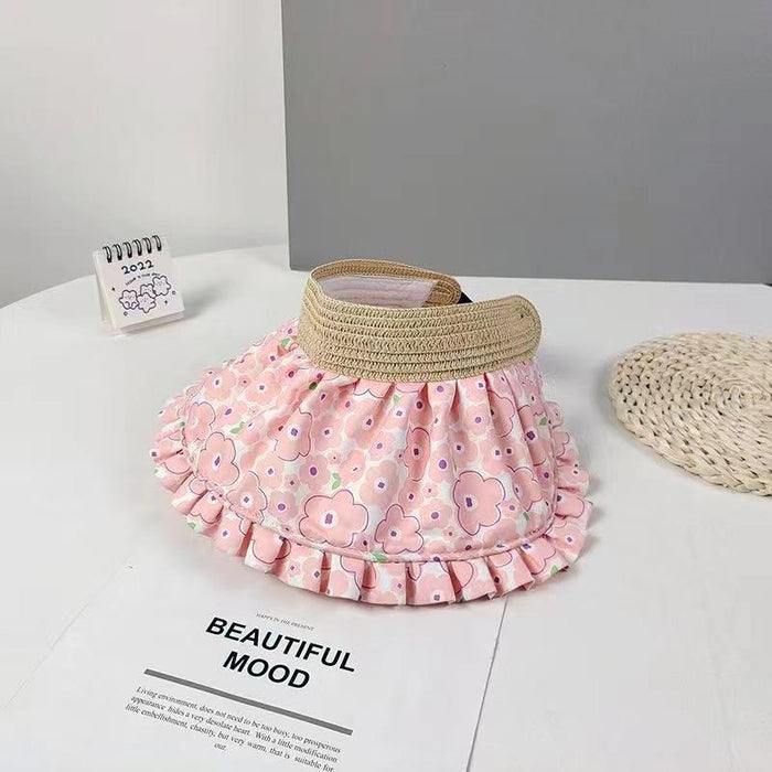 Summer Fashion Pleated Edge Foldable Children's Empty Top Hat