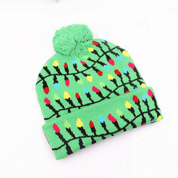 Christmas Decorations Adult Children's Luminous Knitted Hat