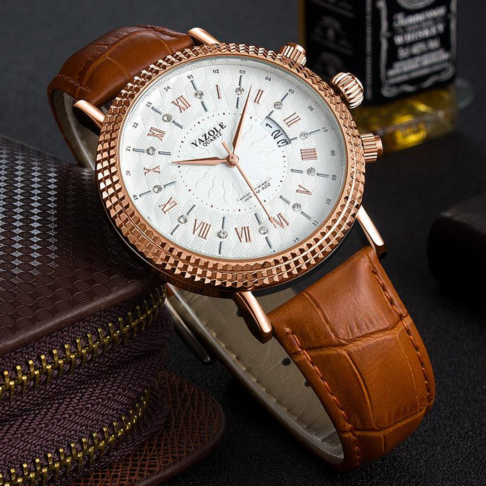 Top Brand Luxury YAZOLE Watch Male Business Mens Wrist Watch Complete Calendar Design Time