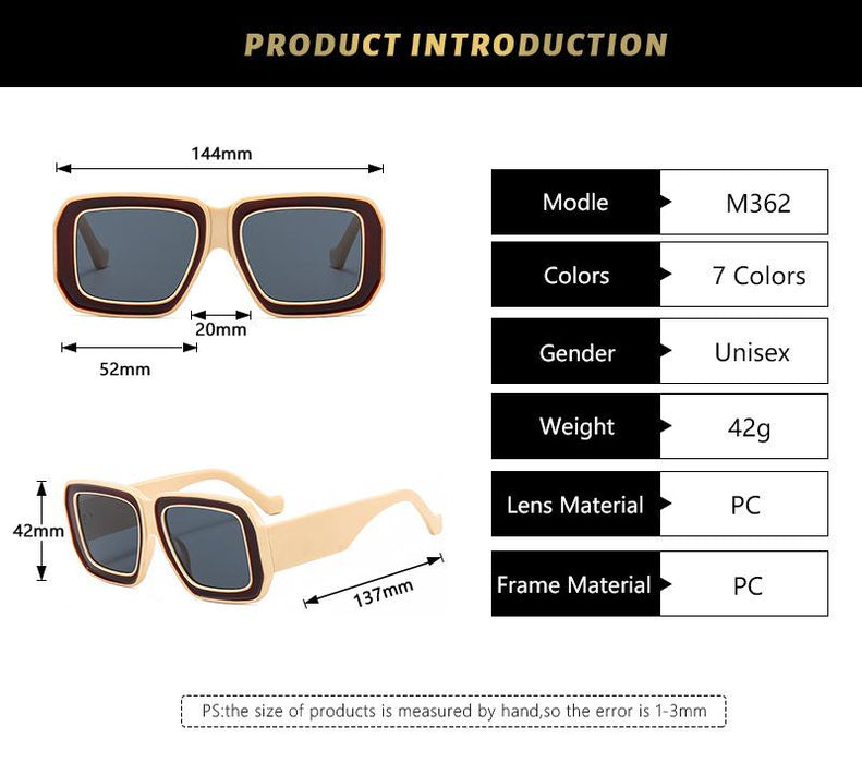 Fashion box contrast Sunglasses UV protection