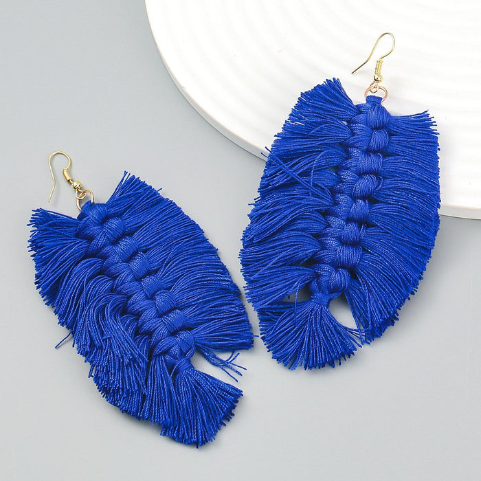 Women's Bohemian Style Hand Woven colour Matching Earrings