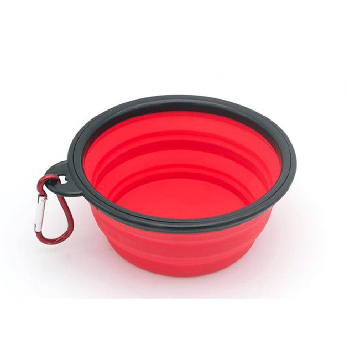 1000ML Silicone Dog Feeding Bowl With Carabiner Folding Cat Bowl