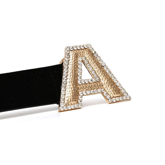 Women's diamond belt, versatile velvet belt