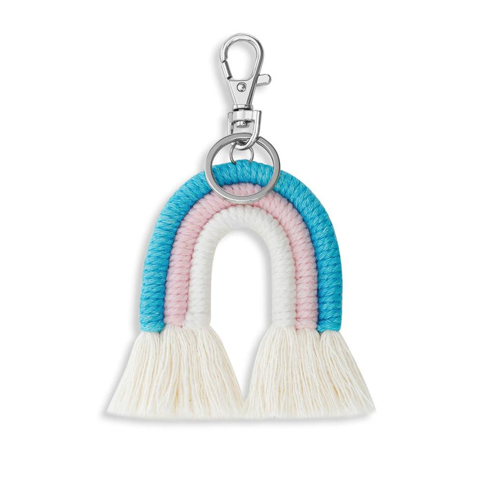 Hand Woven National Style Rainbow Car Key Chain Pendant