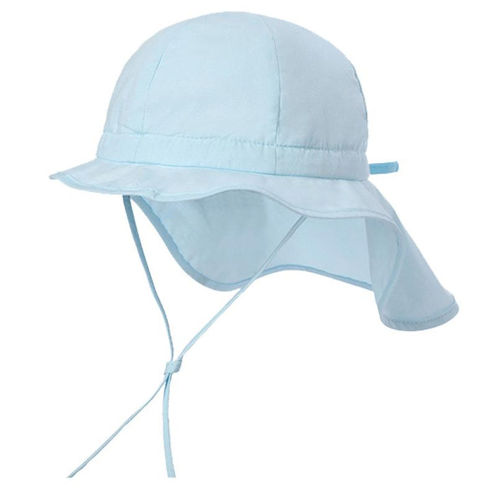 Light Blue Ruffled Thin Outdoor Sunscreen Children's Shawl Hat