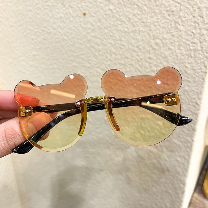 Frameless bear children's sunglasses and sunglasses