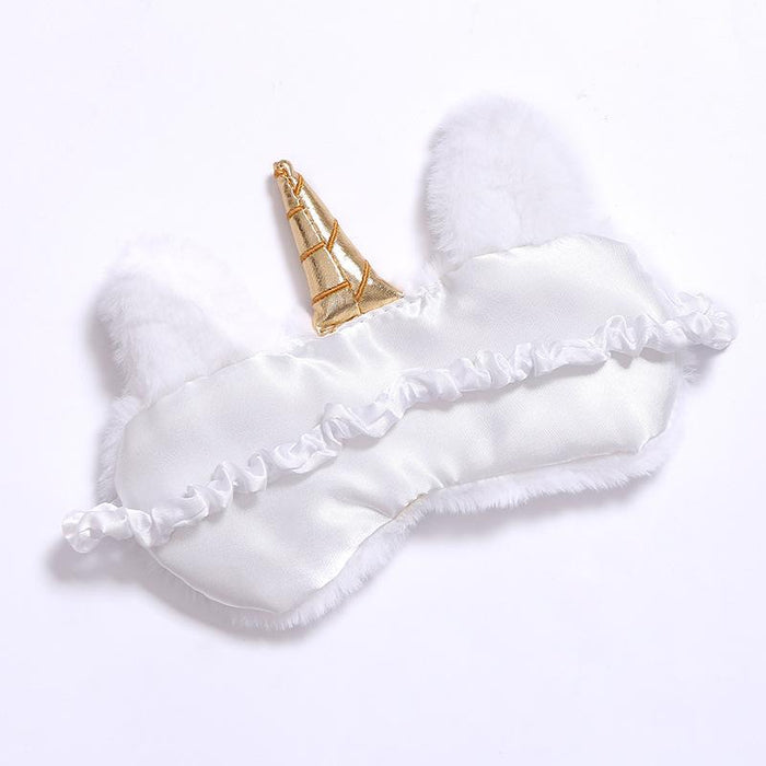 Cartoon Pink Gradient Colorful Unicorn Blindfold Eye Mask