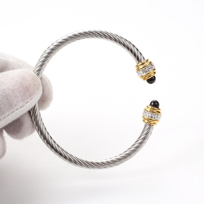 New Simple Twisted Pair Fashion Personality Titanium Steel Bracelet Bangle
