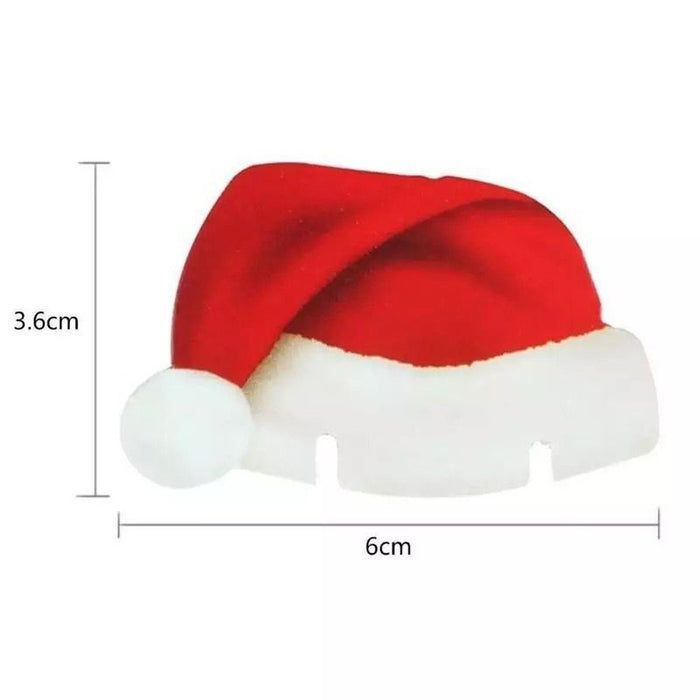 10pcs Wine Cup Card Christmas Decor Santa Hat Glass Decor