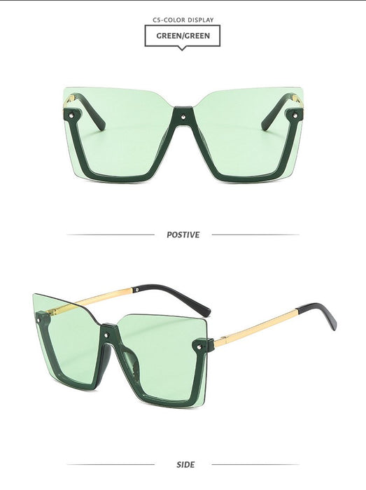 Lower half frame one piece Sunglasses