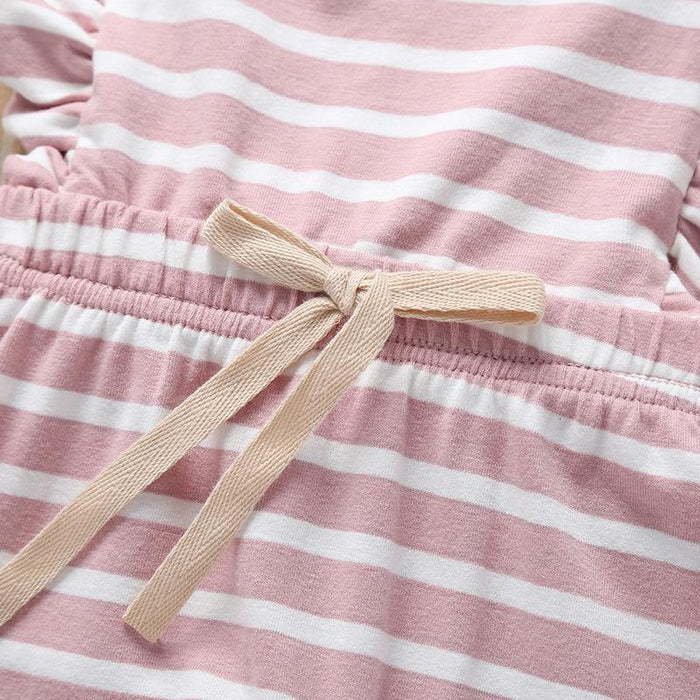 Baby Girls' Summer Striped Suspender Jumpsuit