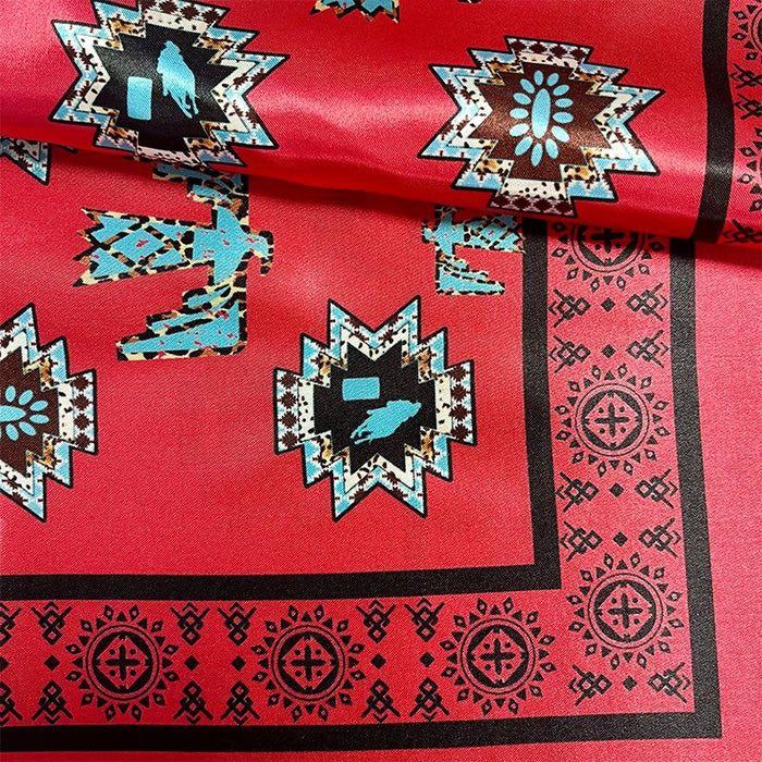 Women's Western Element Thunderbird Print Square Scarf 52cm Aztec Scarf