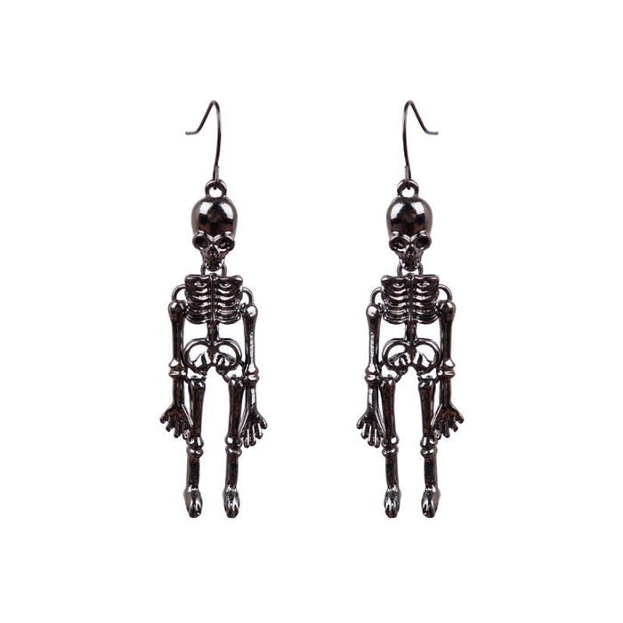 Retro Punk Skull Human Skeleton Earrings