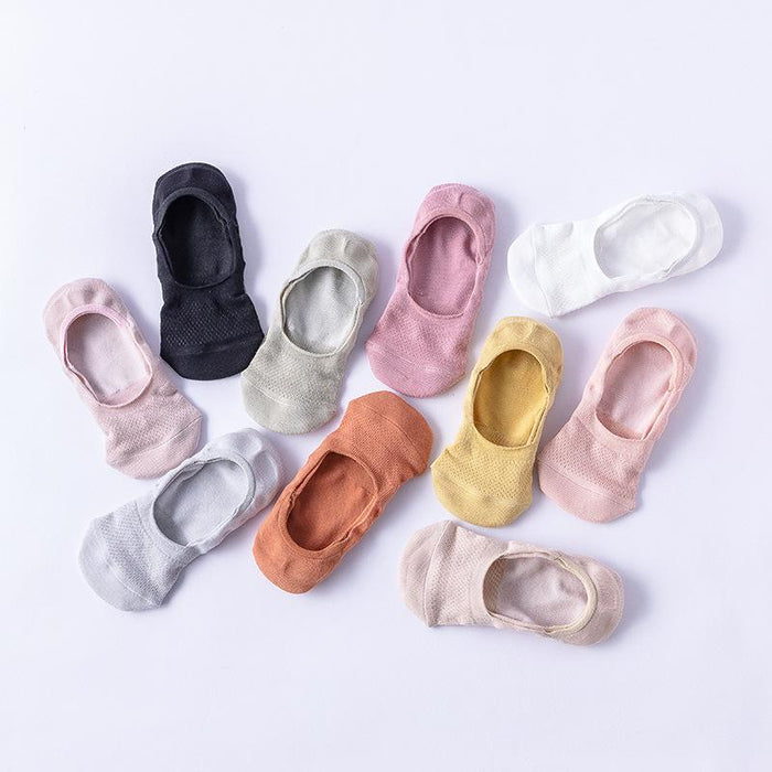 Spring and Summer Thin Cotton Colored Mesh Women's Socks