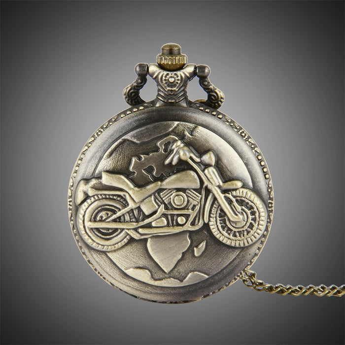 Motorcycle Bronze Pocket Watch