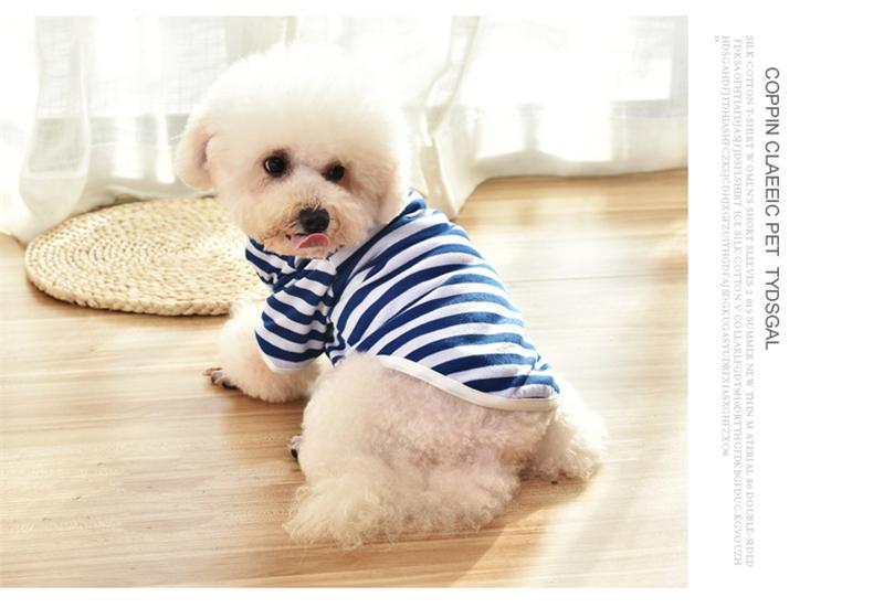 Summer dog clothes small and medium dog pet striped cotton