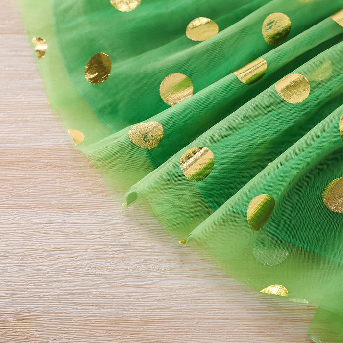Four leaf grass mesh dress for children