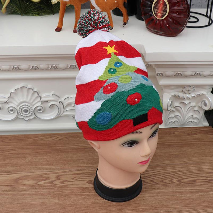 Christmas Decorations Adult Children's Luminous Knitted Hat