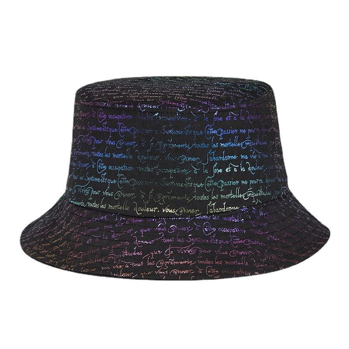 New Street Fashion Trend Gold Color Letter Bucket Hat