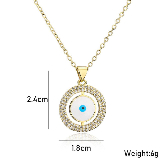 New Zircon Personality Drop Oil Devil's Eye Necklace for Women