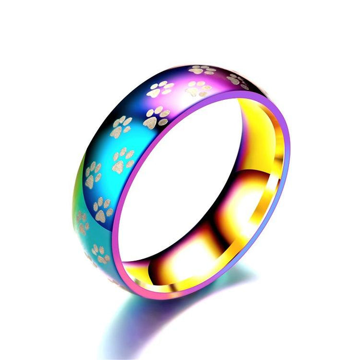 Dazzling Colorful Titanium Steel Ring