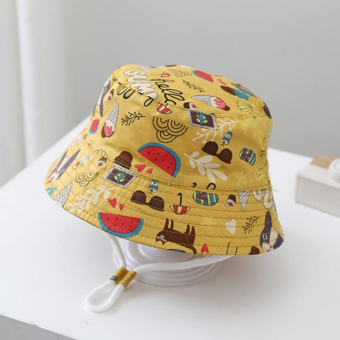 Summer Cartoon Print Children's Outdoor Mesh Hat