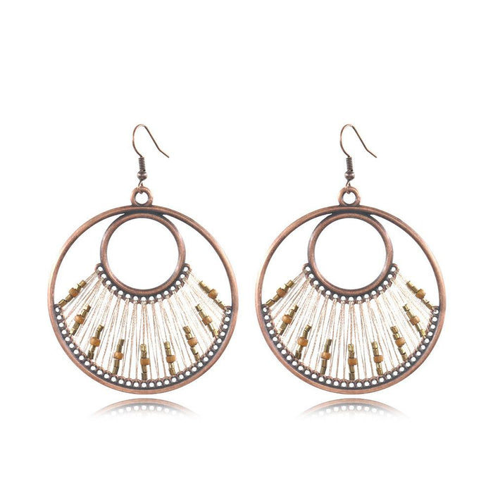 Vintage Fashion Drop Shaped Hand Woven Earrings
