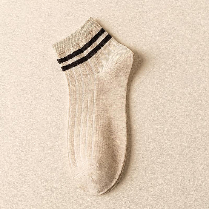 New Striped Boat Socks Sweat-absorbing Breathable Cotton Socks