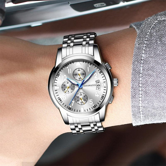 New Business Watch Retro Design Steel Band Quartz Wristwatch